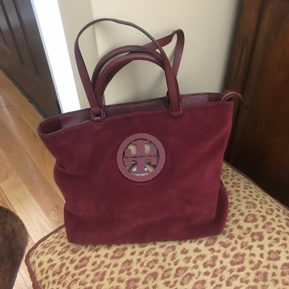 Tory Burch Wine Suede Tote - Picture 8 of 11